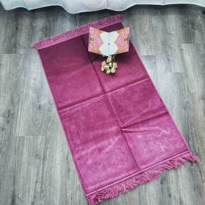 Blanker Gebetsteppich ohne Ornamente, 70 x 110 cm Pink