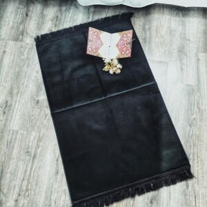 Blanker Gebetsteppich ohne Ornamente, 70 x 110 cm Schwarz