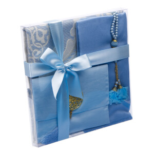 Geschenkbox Set mit Rosenmotiv Hellblau