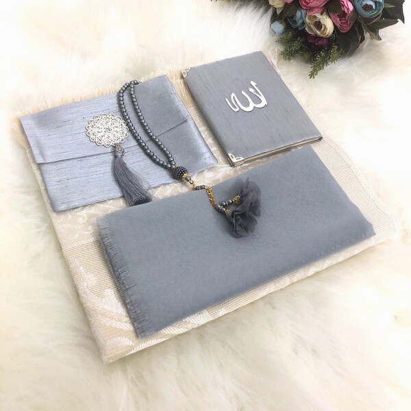 Geschenkbox Set mit Rosenmotiv Grau