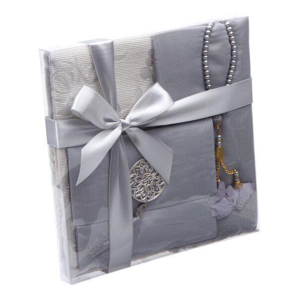 Geschenkbox Set mit Rosenmotiv Grau