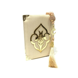 Geschenkbox mit Perlen Tesbih und edlem Quran Gold