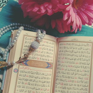 Geschenkbox 4 teiliges Set mit Quran, Gebetsteppich, Tesbih und Kopftuch