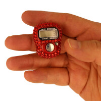 Zikirmatik Kristalldesign, elektronischer Fingerzähler Rot