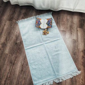 Blanker Gebetsteppich ohne Ornamente, 70 x 110 cm Hellblau