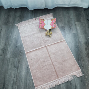 Blanker Gebetsteppich ohne Ornamente, 70 x 110 cm Hellrosa