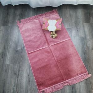 Blanker Gebetsteppich ohne Ornamente, 70 x 110 cm Rosa