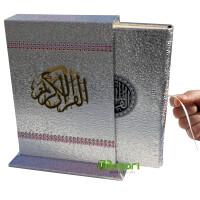 Edler Silberglanz Quran Box mit Perlen/G&uuml;m&uuml;s Maketli Kuran
